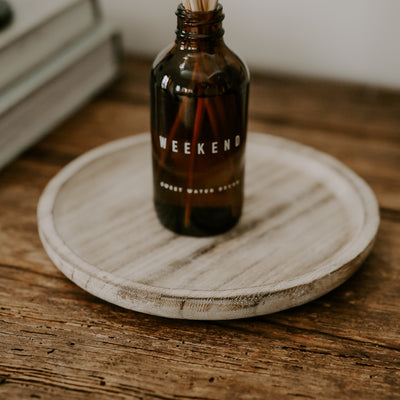 Rustic Round Wood Tray - Sweet Water Decor - Trays