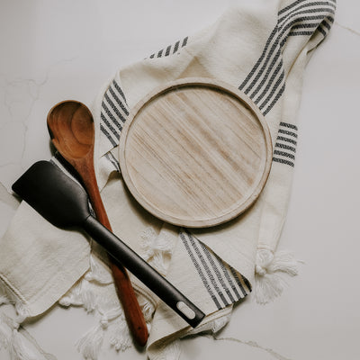 Rustic Round Wood Tray - Sweet Water Decor - Trays