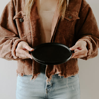 Black Round Wood Tray - Sweet Water Decor - Trays