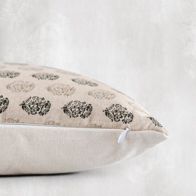 AKINDAYO- Indian Hand Block Linen Lumbar Pillow Cover