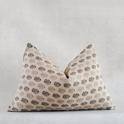 AKINDAYO- Indian Hand Block Linen Lumbar Pillow Cover