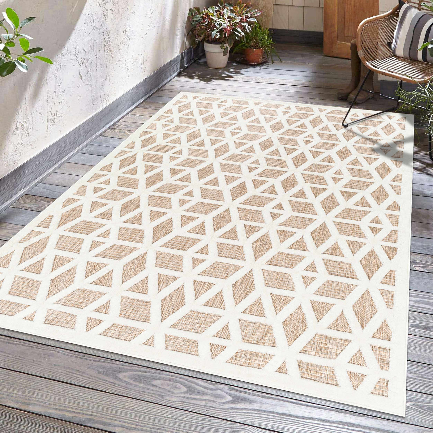 Nuri Tan Outdoor Rug - Sweet Water Decor - Rugs