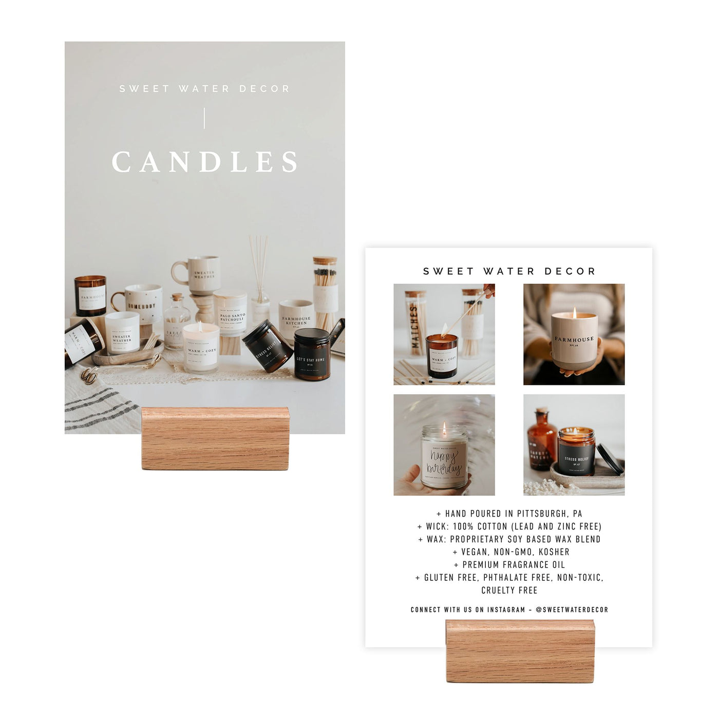 Candle Shelf Talker + Block - Sweet Water Decor - Marketing Tools