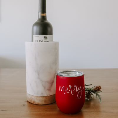 Merry Metal Wine Tumbler - Sweet Water Decor - Wine Tumblers