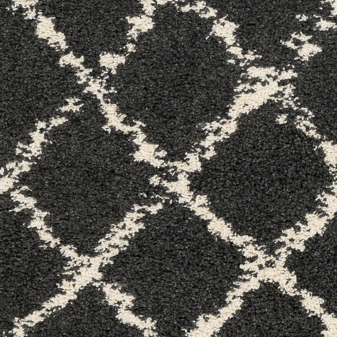 Wallagrass Black/Beige Trellis Tassel Shag