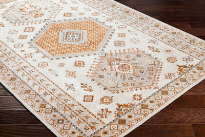 Cain Cream & Rust Washable Area Rug