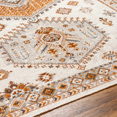 Cain Cream & Rust Washable Area Rug