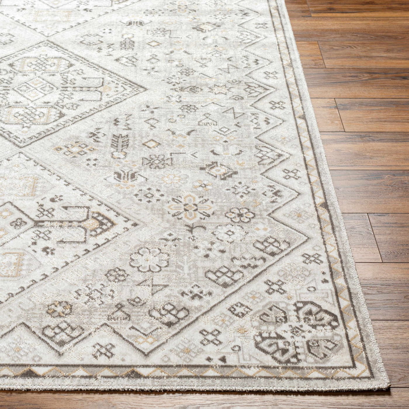 Meja Cream Washable Area Rug