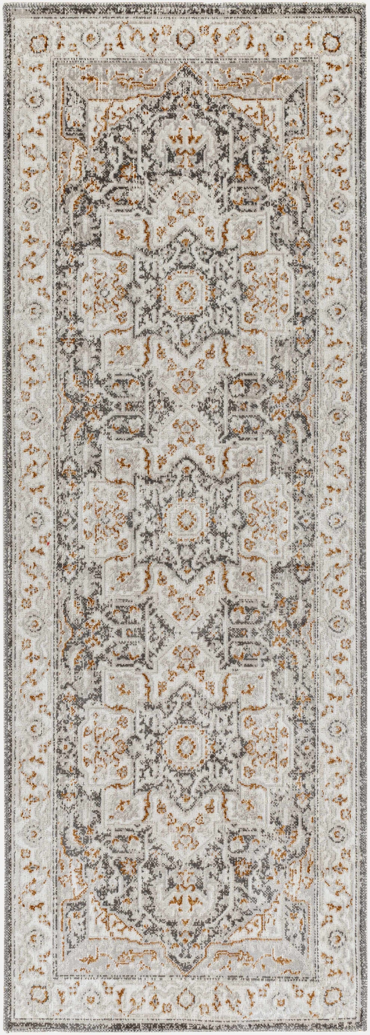 Roho Beige & Rust Washable Area Rug