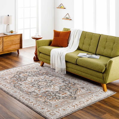 Roho Beige & Rust Washable Area Rug