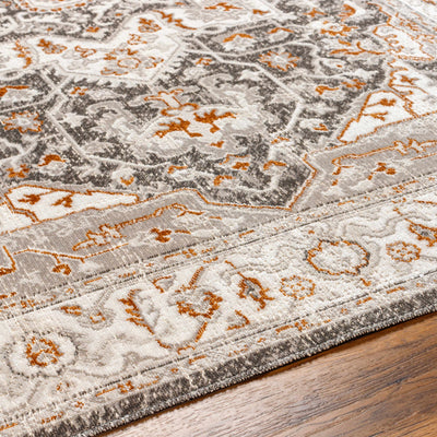 Roho Beige & Rust Washable Area Rug