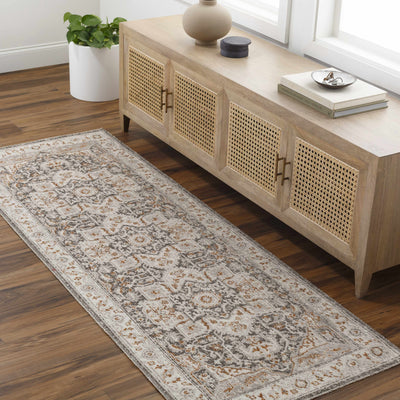 Roho Beige & Rust Washable Area Rug
