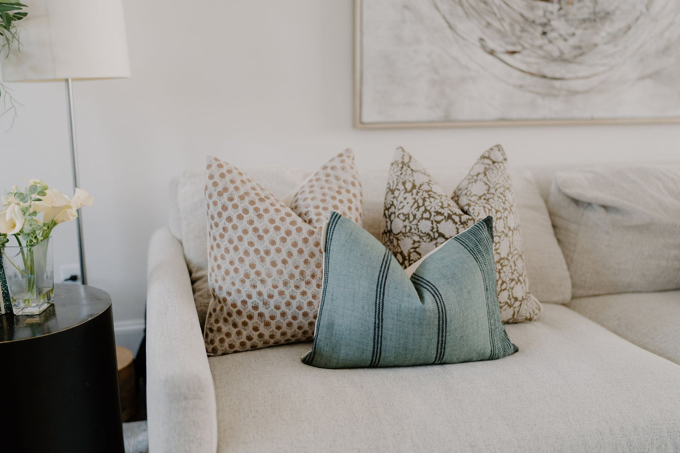 KURA- Indian Hand Block Linen Pillow cover