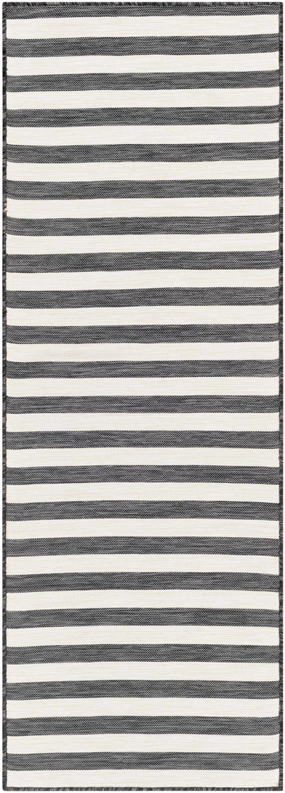 Bongaree Black Striped Outdoor Rug